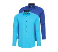Langarmhemd RUSTY NEAL, Herren, Gr. XL, EURO-Größen, blau (türkis), 60% Baumwolle, 37% Polyester, 3% Elasthan, unifarben, Hemden, im Slim-Fit geschnitten (84568047-XL) türkis