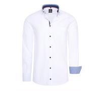 Langarmhemd RUSTY NEAL, Herren, Gr. XL, EURO-Größen, weiß, 97% Baumwolle, 3% Elasthan, unifarben, Hemden, im trendigen Kontrast-Design (72360240-XL) weiß