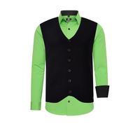 Langarmhemd RUSTY NEAL, Herren, Gr. XXL, EURO-Größen, grün (grün, schwarz), 60% Baumwolle, 37% Polyester, 3% Elasthan, unifarben, Hemden, mit Weste (12541761-XXL) grün, schwarz