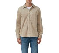 Langarmhemd S.OLIVER "CORD", Herren, Gr. 3XL, N-Gr, mid beige, Cord, Obermaterial: 98% Baumwolle, 2% Elasthan, Strukturmuster, unifarben, regular fit normal, Manschette, Hemden, mit Brust Tasche (8519