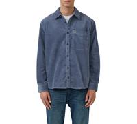 Langarmhemd S.OLIVER "CORD", Herren, Gr. XXL, N-Gr, dusty blau, Cord, Obermaterial: 98% Baumwolle, 2% Elasthan, Strukturmuster, unifarben, regular fit normal, Manschette, Hemden, mit Brust Tasche (693