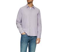 Langarmhemd S.OLIVER, Damen, Gr. M, N-Gr, lila (lavender), Obermaterial: 78% Baumwolle, 20% Elasthan, 2% Polyester, unifarben, regular fit taillenbedeckt, Manschette, Hemden Langarmhemd, aus Seersucke