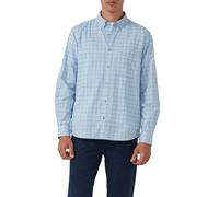 Langarmhemd S.OLIVER, Herren, Gr. 3XL, N-Gr, blau (lt blau), Web, Obermaterial: 100% Baumwolle, kariert, regular fit taillenbedeckt, Manschette, Hemden, mit Logo Stickerei (10707608-XXXL) lt blau