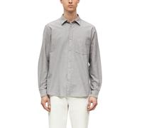 Langarmhemd S.OLIVER, Herren, Gr. 3XL, N-Gr, grau (braun), Web, Obermaterial: 100% Baumwolle, unifarben, normal hüftbedeckend, Rundhals, Hemden, mit Brusttasche und Knopfleiste (30742817-XXXL) braun