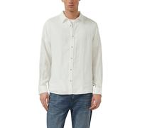 Langarmhemd S.OLIVER, Herren, Gr. 3XL, N-Gr, weiß, Web, Obermaterial: 100% Leinen, unifarben, regular fit normal, ohne Ausschnitt, Manschette, Hemden, mit Manschetten (48946063-XXXL) weiß