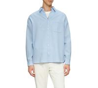 Regular Fit: Baumwollhemd mit Struktur und Brusttasche XL blau 2163057.5302.XL