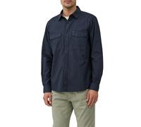 Langarmhemd S.OLIVER, Herren, Gr. XXL, N-Gr, blau (dunkelblau), Web, Obermaterial: 97% Baumwolle, 3% Elasthan, unifarben, regular fit taillenbedeckt, ohne Ausschnitt, Manschette, Hemden, mit Ziernähte