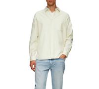 Langarmhemd S.OLIVER, Herren, Gr. XXL, N-Gr, weiß (cloudy weiß), Obermaterial: 100% Baumwolle, Strukturmuster, regular fit taillenbedeckt, Manschette, Hemden, mit Struktur Muster (58049145-XXL) cloudy