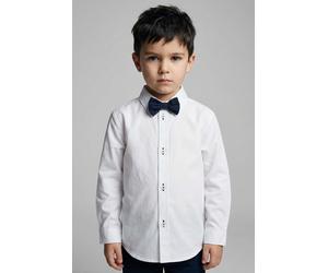 Langarmhemd S.OLIVER JUNIOR, Jungen, Gr. 128/134, N-Gr, weiß, Web, Obermaterial: 97% Baumwolle, 3% Elasthan, unifarben, slim fit hüftbedeckend, Rundhals, 2-Knopf-Manschette, Hemden, mit abnehmbarer Fl