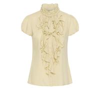 Langarmhemd SAINT TROPEZ "Damen Langarm - Hemd ElliSZ", Damen, Gr. M, N-Gr, beige (castle wall), Obermaterial: 70% Viskose CV. 30% Leinen LI., Hemden (82624605-M) castle wall