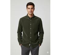 Langarmhemd SELECTED HOMME "SLHREG-DAN CORD SHIRT LS", Herren, Gr. XL, N-Gr, deep depths, Web, Obermaterial: 100% Baumwolle, unifarben, regular fit, 2-Knopf-Manschette, Hemden (49840124-XL) deep depth