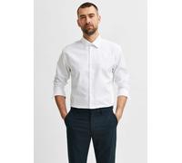 Langarmhemd SELECTED HOMME "SLHREGETHAN SHIRT LS CLASSIC NOOS", Herren, Gr. M, N-Gr, weiß (hellweiß), Obermaterial: 100% Baumwolle, unifarben, regular fit, Hemden (63128218-M) hellweiß