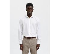 Langarmhemd SELECTED HOMME "SLHSLIMCLARK SHIRT LS NOOS", Herren, Gr. L, N-Gr, weiß (hellweiß), Web, Obermaterial: 100% Baumwolle, unifarben, slim fit, 2-Knopf-Manschette, Hemden (28308347-L) hellweiß