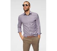 Langarmhemd SELECTED HOMME "SLHSLIMNEW-MARK SHIRT LS NOOS", Herren, Gr. M, N-Gr, weiß (rot, blau, weiß, kariert), Web, Obermaterial: 100% Baumwolle, unifarben, 1-Knopf-Manschette, Hemden (31011736-M)