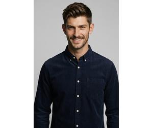 Langarmhemd SELECTED "SLHREG-MAT OX LS SHIRT D", Herren, Gr. L, N-Gr, blau (schwarz sapphire), Web, Obermaterial: 100% Baumwolle, unifarben, regular fit, 2-Knopf-Manschette, Hemden (38781619-L) schwar
