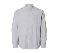 Langarmhemd SELECTED "SLHREG-MAT OX LS SHIRT D", Herren, Gr. S, N-Gr, schwarz sapphire stripes:weiß, Web, Obermaterial: 100% Baumwolle, gestreift, regular fit, 2-Knopf-Manschette, Hemden (11677044-S)