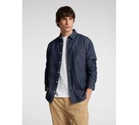 Selected Regcarlo Denim Langarmhemd L Dark Blue Denim