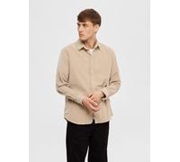 Langarmhemd SELECTED "SLHREGOWEN-CORD SHIRT LS NOOS", Damen, Gr. XXL, N-Gr, braun (breen), Web, Obermaterial: 100% Baumwolle, unifarben, regular fit normal, Aufschlag, Hemden Langarmhemd (51407032-XXL