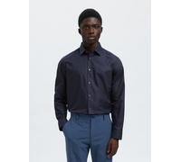 Langarmhemd SELECTED "SLHSLIMCLARK SHIRT LS NOOS", Herren, Gr. XL, N-Gr, blau (sky captain), Web, Obermaterial: 100% Baumwolle, unifarben, slim fit, 2-Knopf-Manschette, Hemden (87504140-XL) sky captai
