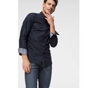 Langarmhemd SELECTED "SLHSLIMNEW-MARK SHIRT LS NOOS", Herren, Gr. 3XL, N-Gr, blau (navy blazer), Web, Obermaterial: 100% Baumwolle, unifarben, 1-Knopf-Manschette, Hemden (73302060-XXXL) navy blazer