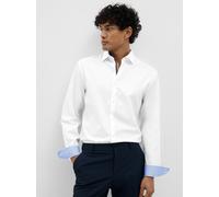 Langarmhemd SELECTED "SLHSLIMZARK LS SHIRT", Herren, Gr. M, N-Gr, weiß (hellweiß), Web, Obermaterial: 100% Baumwolle, unifarben, slim fit, Hemden (56729055-M) hellweiß