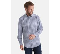 Langarmhemd STOOKER MEN "HUGH Hemd Langarm Regular Fit", Herren, Gr. L, US-Größen, blau check, Stoff, 60% Baumwolle, 40% Polyester, regular fit, Hemden, Langarm Hemd Regular Fit für Herren (54862047-L