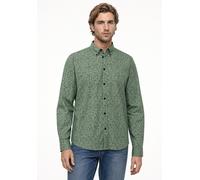 Langarmhemd STREET ONE MEN, Herren, Gr. L (42), US-Größen, grün (willow grün), Web, 98% Baumwolle, 2% Elasthan, gemustert, normal normal, V-Ausschnitt, abgesteppt, Hemden, Baumwoll-Mix (57647850-L) wi