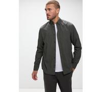 Langarmhemd STREET ONE MEN, Herren, Gr. L (42), US-Größen, schwarz, Web, 100% Baumwolle, gemustert, normal normal, V-Ausschnitt, Bündchen, Hemden, aus reiner Baumwolle (11260913-L) schwarz