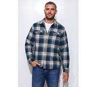 Langarmhemd STREET ONE MEN, Herren, Gr. M (40), US-Größen, blau (schwarz ink blau), Web, 100% Baumwolle, kariert, normal normal, V-Ausschnitt, abgesteppt, Hemden, aus reiner Baumwolle (62946634-M) sch
