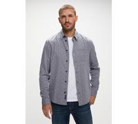 Langarmhemd STREET ONE MEN, Herren, Gr. M (40), US-Größen, thunder grau melange, Web, 100% Baumwolle, gepunktet, normal normal, V-Ausschnitt, breiter Bund, Hemden, mit grafischem Muster (37588307-M) t