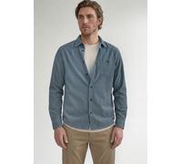 Langarmhemd STREET ONE MEN, Herren, Gr. S (38), US-Größen, vintage blau, Web, 100% Baumwolle, unifarben, regular fit normal, V-Ausschnitt, abgesteppt, Hemden, aus reiner Baumwolle (18707001-S) vintage