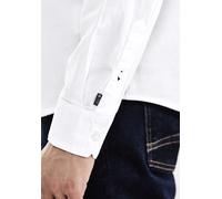 Langarmhemd STREET ONE MEN, Herren, Gr. XL44, US-Größen, weiß, Web, 100% Baumwolle, unifarben, gerade hüftlang, V-Ausschnitt, Bündchen, Hemden, aus reiner Baumwolle (43804165-XL) weiß