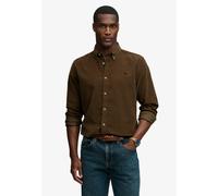Langarmhemd SUPERDRY "CLASSIC NEEDLE CORD SHIRT", Herren, Gr. XL, N-Gr, winter twig beige, Web, Obermaterial: 100% Baumwolle, unifarben, regular fit normal, 1-Knopf-Manschette, Hemden, Baumwolle, regu