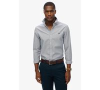 Langarmhemd SUPERDRY "CLASSIC OXFORD L/S SHIRT", Herren, Gr. L, N-Gr, needle ticking stripe, Web, Obermaterial: 100% Baumwolle, gestreift, regular fit, Hemden (89503933-L) needle ticking stripe