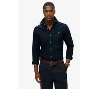 Langarmhemd SUPERDRY "CLASSIC OXFORD L/S SHIRT", Herren, Gr. M, N-Gr, blau (eclipse navy), Web, Obermaterial: 100% Baumwolle, unifarben, regular fit, Hemden (92416833-M) eclipse navy