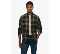 Langarmhemd SUPERDRY "L/S COTTON LUMBERJACK SHIRT", Herren, Gr. S, N-Gr, grün (frontier check olive grün), Web, Obermaterial: 100% Baumwolle, kariert, regular fit, Hemden Langarmhemd (73693650-S)