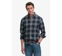 Langarmhemd SUPERDRY "L/S COTTON LUMBERJACK SHIRT", Herren, Gr. XL, N-Gr, navy window check, Web, Obermaterial: 100% Baumwolle, kariert, regular fit normal, 1-Knopf-Manschette, Hemden, Baumwolle, regu