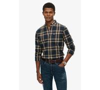 Langarmhemd SUPERDRY "L/S COTTON LUMBERJACK SHIRT", Herren, Gr. XL, N-Gr, bryce check navy, Web, Obermaterial: 100% Baumwolle, kariert, regular fit, Hemden Langarmhemd (23604468-XL)