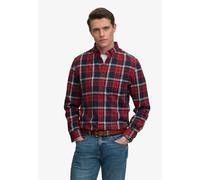Langarmhemd SUPERDRY "L/S COTTON LUMBERJACK SHIRT", Herren, Gr. XL, N-Gr, peyton check eclipse navy, Web, Obermaterial: 100% Baumwolle, kariert, regular fit normal, 1-Knopf-Manschette, Hemden, Baumwol
