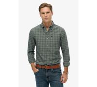 Langarmhemd SUPERDRY "PREMIUM CHECK OXFORD SHIRT", Herren, Gr. M, N-Gr, ice grün shadow grid, Web, Obermaterial: 100% Baumwolle, meliert, regular fit, Hemden (57826832-M) ice grün shadow grid