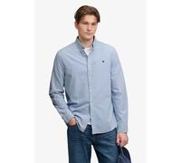 Langarmhemd SUPERDRY "PREPPY OXFORD L/S SHIRT", Herren, Gr. M, N-Gr, blau (azure blau mini stripe), Web, Obermaterial: 100% Baumwolle, gestreift, regular fit normal, Hemden, Baumwolle, regular fit (42
