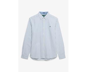 Langarmhemd SUPERDRY "PREPPY OXFORD L/S SHIRT", Herren, Gr. M, N-Gr, blau (classic blau, optic stripe), Web, Obermaterial: 100% Baumwolle, gestreift, regular fit normal, Hemden, Baumwolle, regular fit