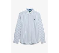 Langarmhemd SUPERDRY "PREPPY OXFORD L/S SHIRT", Herren, Gr. M, N-Gr, classic blau, optic stripe, Web, Obermaterial: 100% Baumwolle, gestreift, regular fit normal, Hemden, Baumwolle, regular fit (70598
