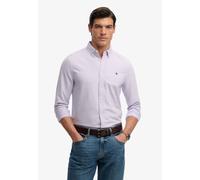 Langarmhemd SUPERDRY "PREPPY OXFORD L/S SHIRT", Herren, Gr. S, N-Gr, light lavender lila chambray, Web, Obermaterial: 100% Baumwolle, gestreift, regular fit normal, Hemden Langarmhemd, Baumwolle, regu