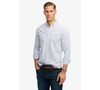 Langarmhemd SUPERDRY "PREPPY OXFORD L/S SHIRT", Herren, Gr. XL, N-Gr, azure blau chalk stripe, Web, Obermaterial: 100% Baumwolle, gestreift, regular fit normal, Hemden, Baumwolle, regular fit (5509706