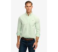 Langarmhemd SUPERDRY "PREPPY OXFORD L/S SHIRT", Herren, Gr. XXL, N-Gr, mint stripe, Web, Obermaterial: 100% Baumwolle, gestreift, regular fit normal, Hemden Langarmhemd, Baumwolle, regular fit (299559