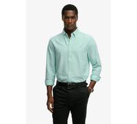 Langarmhemd SUPERDRY "PREPPY OXFORD L/S SHIRT", Herren, Gr. XXL, N-Gr, spearmint light grün chambray, Web, Obermaterial: 100% Baumwolle, gestreift, regular fit normal, Hemden, Baumwolle, regular fit (