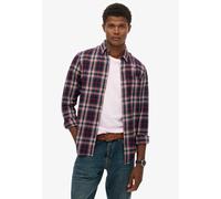 Langarmhemd SUPERDRY "VINTAGE CHECK SHIRT", Herren, Gr. L, N-Gr, blau (grace check navy), Web, Obermaterial: 100% Baumwolle, kariert, regular fit, Hemden (74656404-L) grace check navy