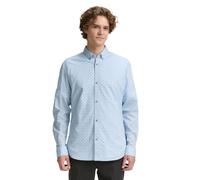 Langarmhemd TOM TAILOR DENIM "POPLIN", Herren, Gr. S, N-Gr, light blau navy minimal design, Web, Obermaterial: 100% Baumwolle, modisch, tailliert taillenbedeckt, ohne Ausschnitt, Langarm Bündchen, Hem