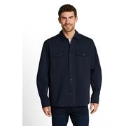 Langarmhemd TOM TAILOR, Herren, Gr. 3XL, N-Gr, sky captain blau, Web, Obermaterial: 77% Baumwolle, 18% Polyamid, 5% Elasthan, unifarben, normal hüftbedeckend, Rundhals, Hemden, im Overshirt-Style und